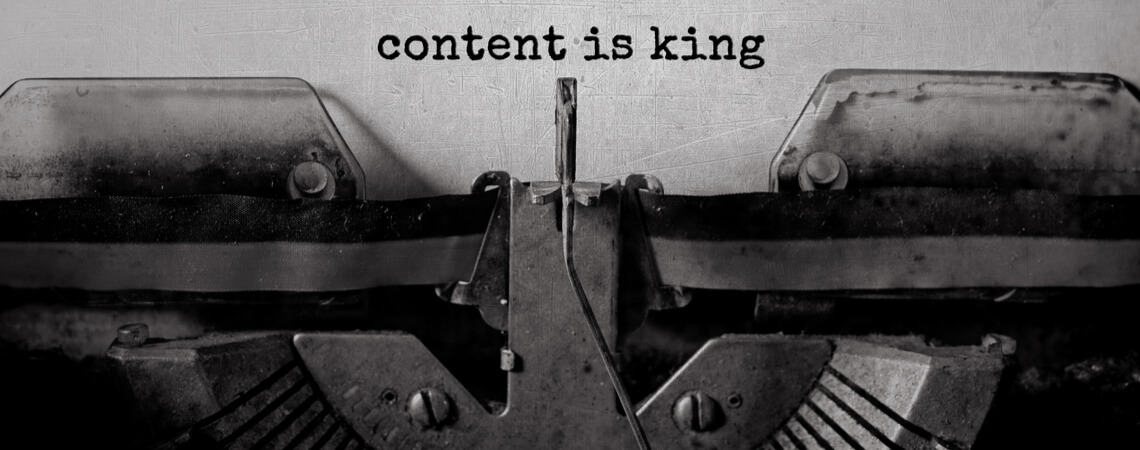 Schreibmaschine schreibt content is king