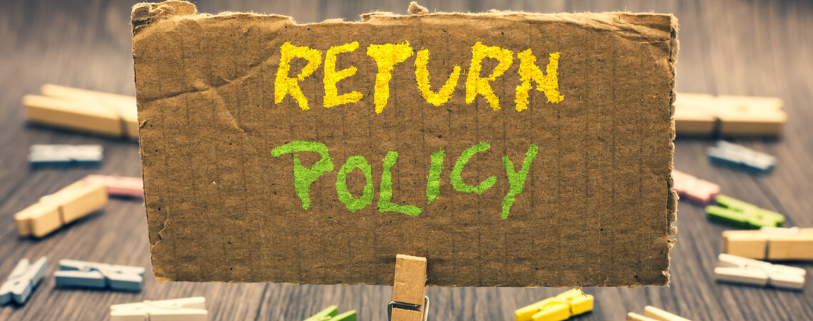 Schild Return Policy