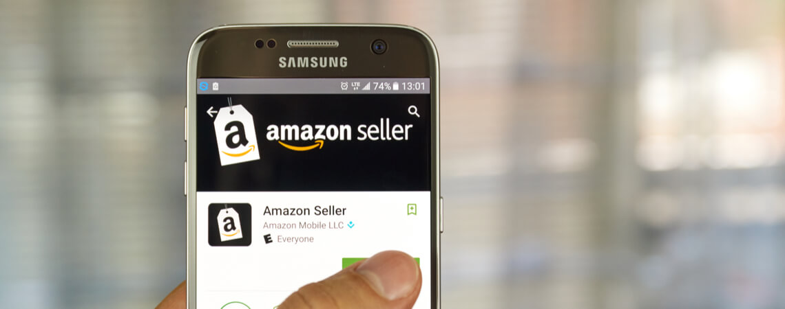 Geöffnete Amazon Seller App auf Smartphone