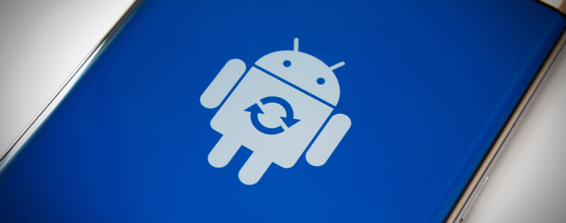 Android-Logo auf einem Smartphone