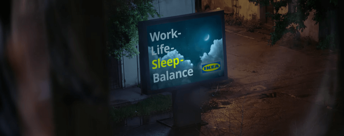 Ikea-Spot "Work-Life-Balance"-Plakat