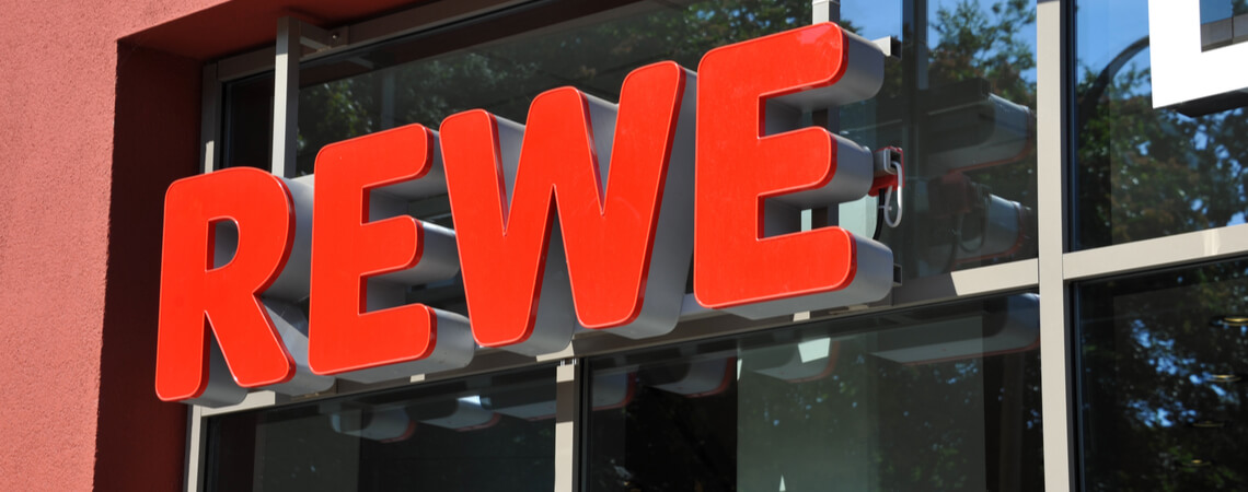 Logo der Supermarktkette Rewe