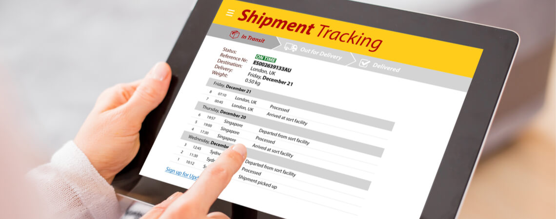 Paket-Tracking mit Tablet