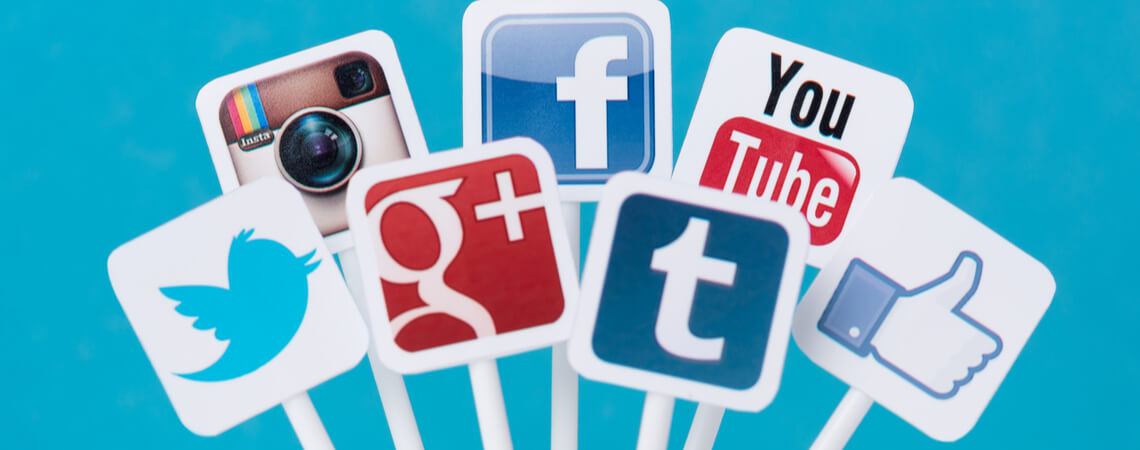 Verschiedene Sozial-Media-Icons
