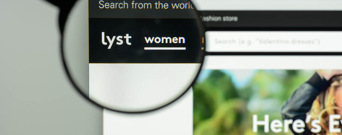 Screenshot Lyst-Suchmaschine