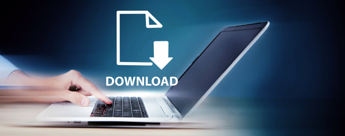 Laptop mit Download-Icon