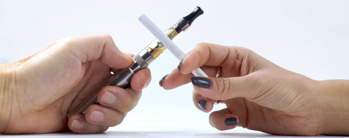 E-Zigarette versus normale Zigarette