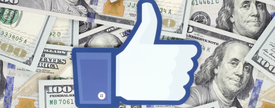 Facebook Like-Button auf Geld