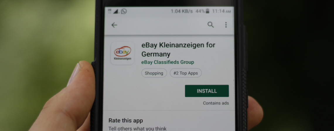 Ebay Kleinanzeigen App auf dem Smartphone