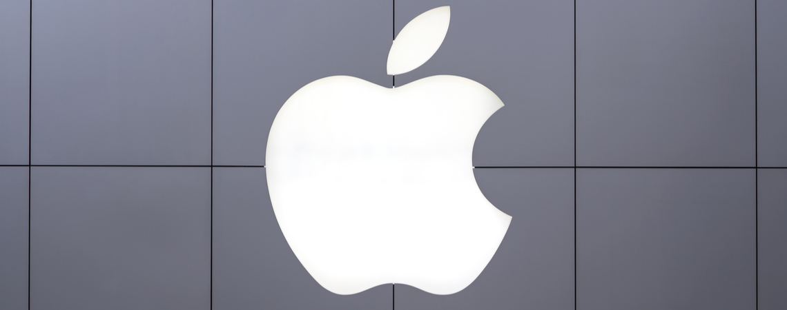 Apple Logo auf grauem Grund
