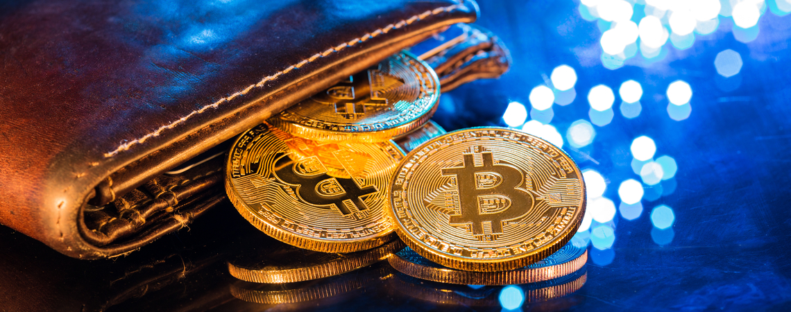 Kryptowährung Bitcoin in Wallet