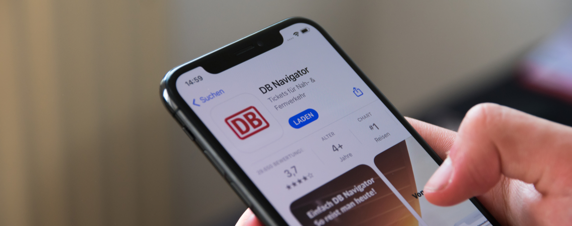 DB Navigator App auf einem Smartphone