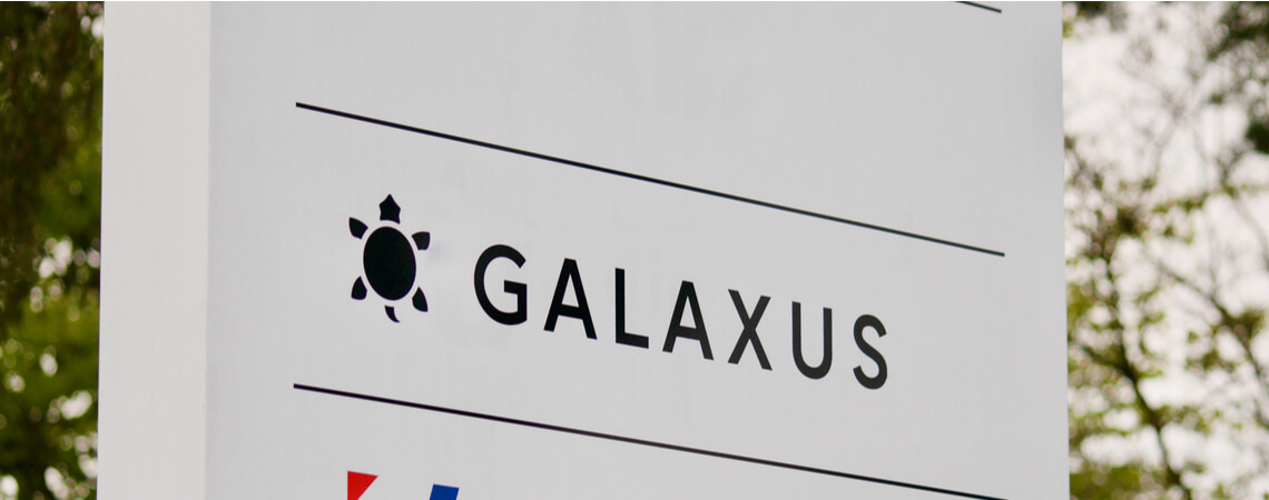 Schild mit dem Logo des Schweizer Online-Händlers Galaxus