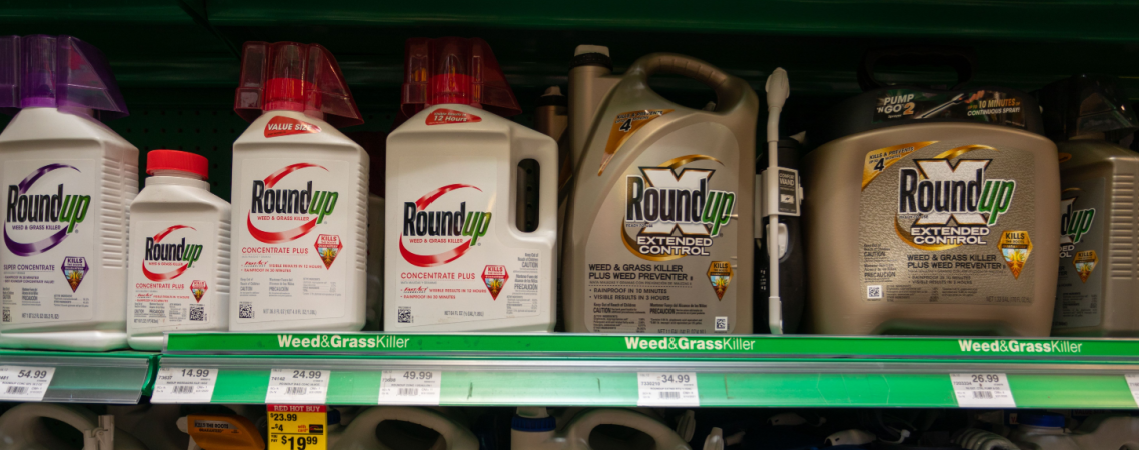 Roundup-Produkte im Supermarktregal