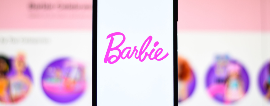 Barbie Logo auf Smartphone