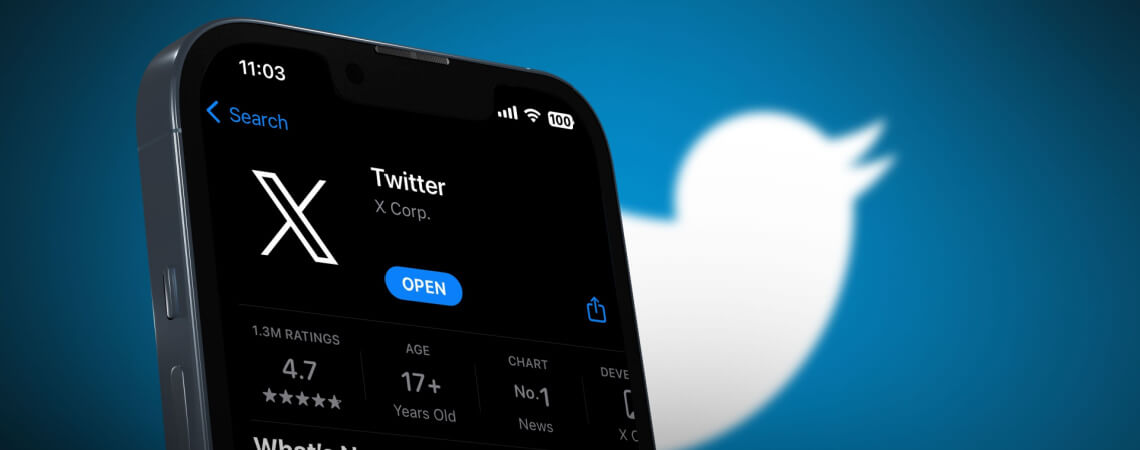 Vogel und X: Altes und neues Logo des Kurznachrichtendienstes Twitter