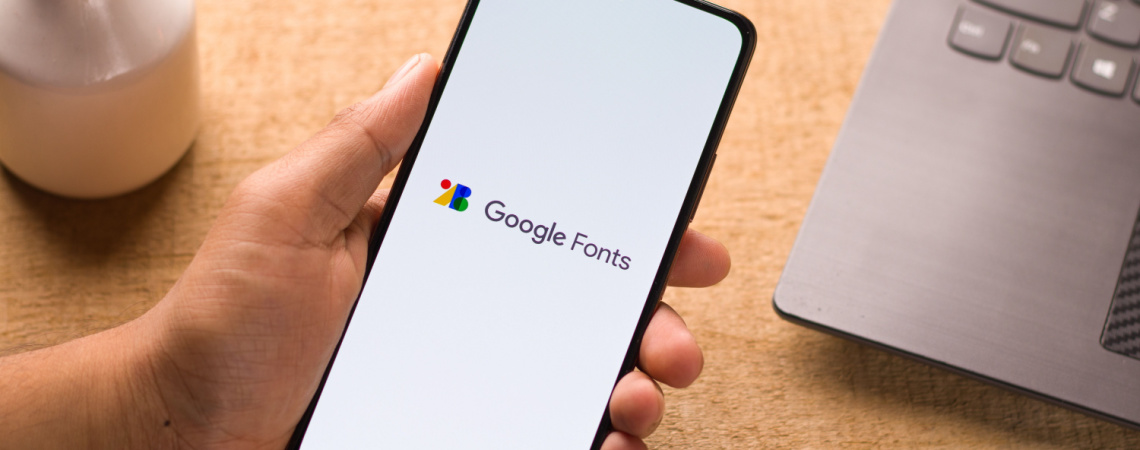 Google Fonts Schriftzug auf Smartphone