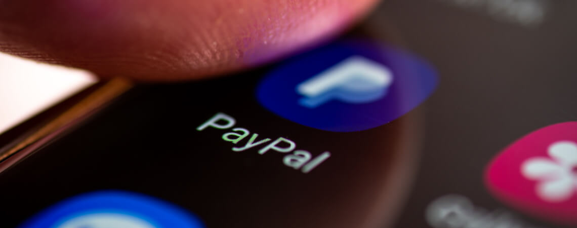 PayPal-app auf einem Smartphone