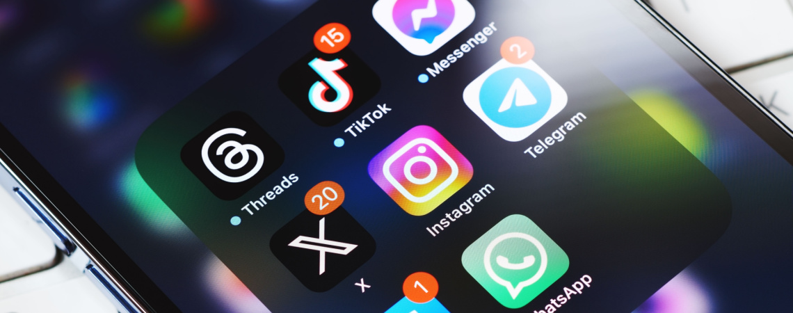 Social Media App-Icons auf dem Smartphone