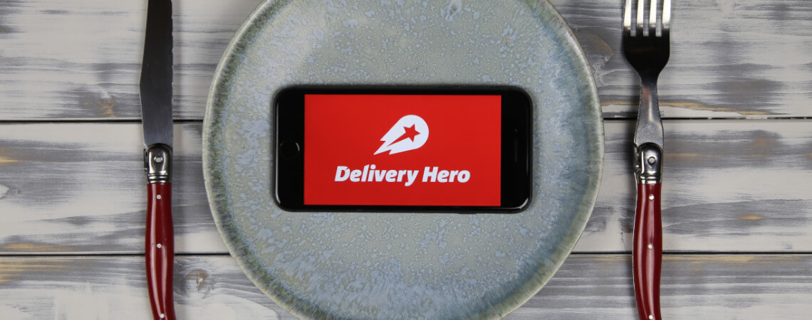 Delivery Hero Logo auf Handy