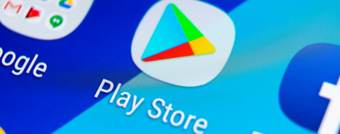 Google Play Store auf Display