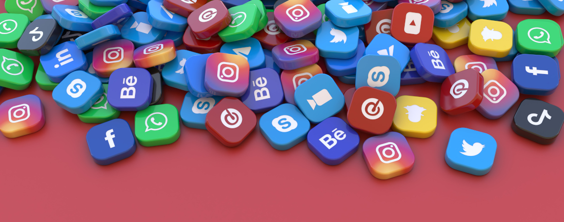 Logos verschiedener Social-Media-Plattformen