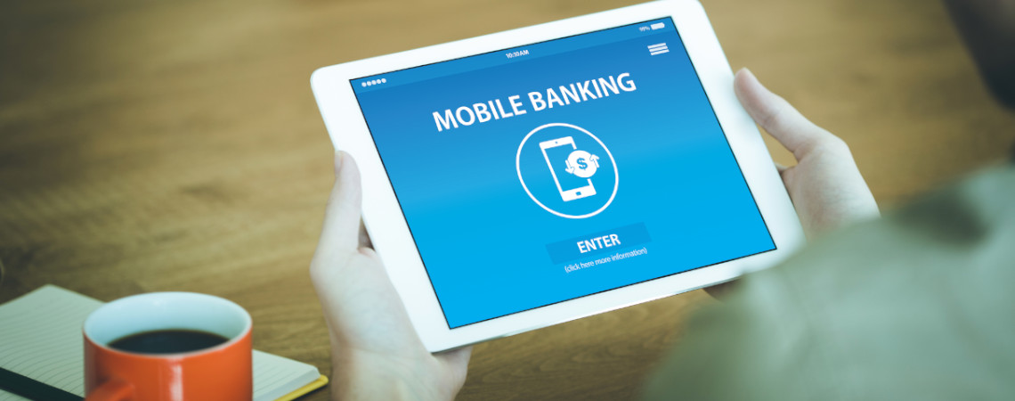 Online-Banking auf Tablet