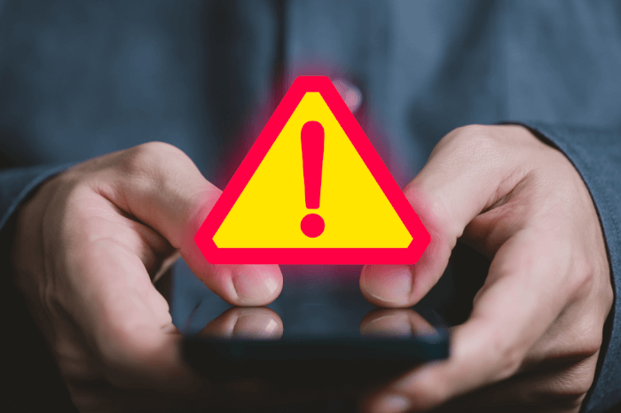 Fehlendes Update verursacht Warnzeichen auf Smartphone: Händler unterliegen Update-Pflicht