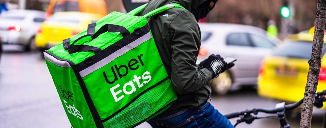 Uber Eats Liefer-Fahrradkurier