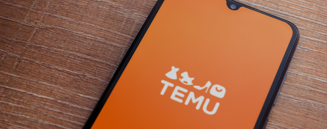 Temu auf Smartphone
